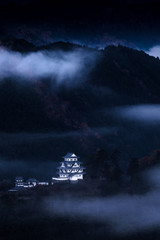 Fototapeta premium 雲海に浮かぶ城（ A castle floating in the sea of ​​clouds）