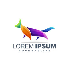 awesome gradient fox logo design