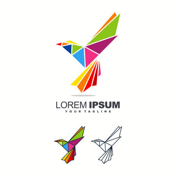 awesome bird color logo design
