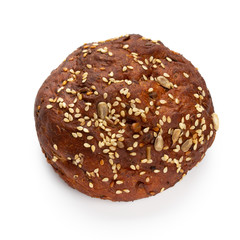 Rye eco breads on the white background.