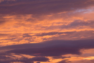 Stratocumulus stratiformis clouds at evening twilight