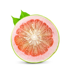 close-up view of Thailand pomelo isolated on white background