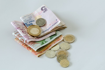 Turkish banknotes and coins