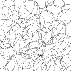 Obraz premium Abstract hatching pattern. Chaotic texture. Monochrome wallpaper. Hand drawn dinamic scrawls. Black and white illustration