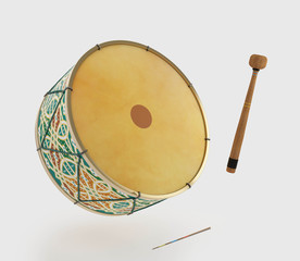 Ramadan Drum 3D Rendered Isolated and Shopping Cart