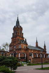 Fototapeta na wymiar ancient Catholic Church in the historic center of the city Vladimir Russia