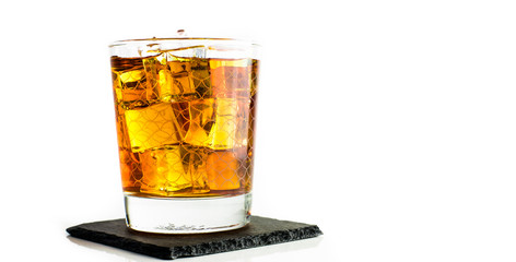 Whisky in goblet isolated on white background