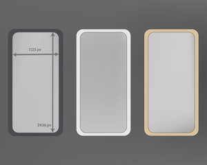 Mesh, gray colored phone backgrounds kit.
