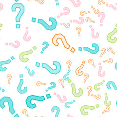 Quiz seamless pattern. Question marks, doubt, faq