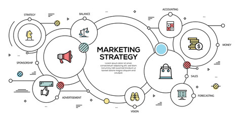 MARKETING STRATEGY VECTOR CONCEPT AND INFOGRAPHIC DESIGN