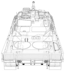 Military Tank - isolated over a white background.