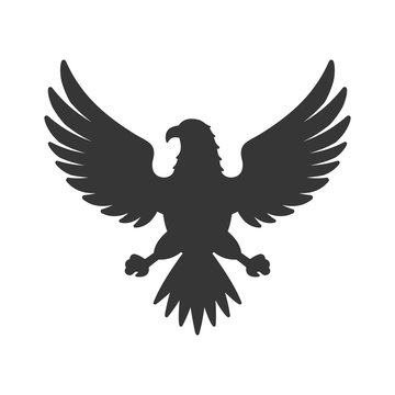 Eagle Icon. Bird Logo on White Background. Vector