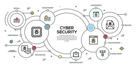 CYBER SECURITY VECTOR CONCEPT AND INFOGRAPHIC DESIGN