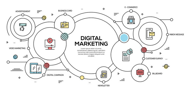 DIGITAL MARKETING VECTOR CONCEPT AND INFOGRAPHIC DESIGN