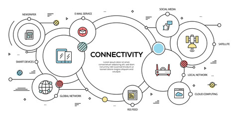 CONNECTIVITY VECTOR CONCEPT AND INFOGRAPHIC DESIGN