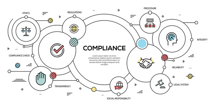 COMPLIANCE VECTOR CONCEPT AND INFOGRAPHIC DESIGN