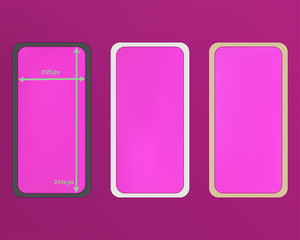 Mesh, magenta colored phone backgrounds kit.