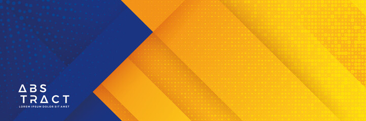 Blue background with orange and yellow color composition in abstract. Abstract backgrounds with a combination of lines and circle dots can be used for your ad banners, Sale banner template, and More.