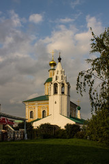 Fototapeta premium Street of the historic city center of Vladimir Russia on a cloudy summer day