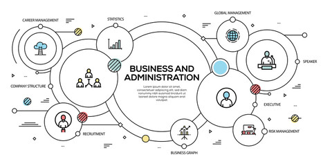 BUSINESS AND ADMINISTRATION VECTOR CONCEPT AND INFOGRAPHIC DESIGN