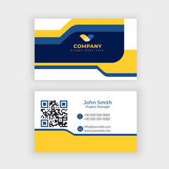 Business card or visiting card design in front and back view.