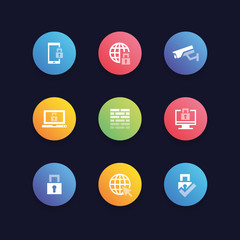 CYBER SECURITY FILLING ICON SET