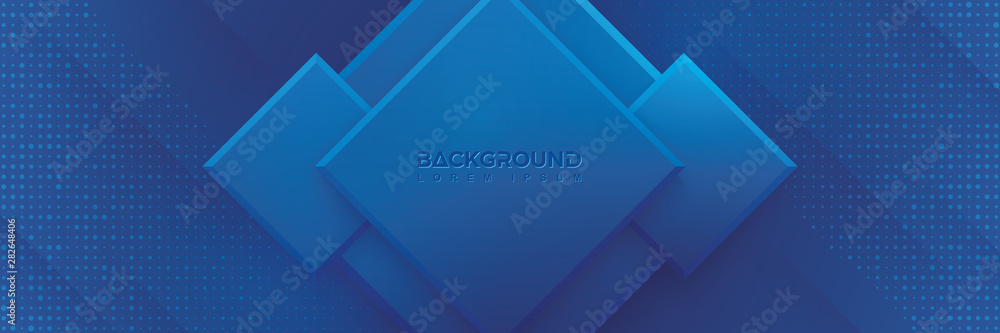 Poster blue background with dark blue and light blue color composition in the form of rectangle or rhombus.