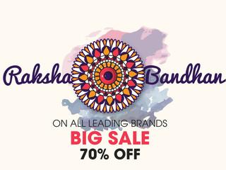 Greeting card with Decorative Rakhi for Raksha Bandhan background