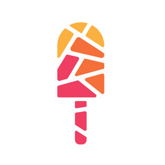 colorful geometric ice cream icon- vector illustration