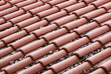 red roof tiles and background