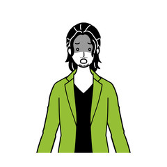Illustration of a man who makes a troubled look.