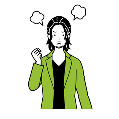 Illustration of a man who makes an angry look.