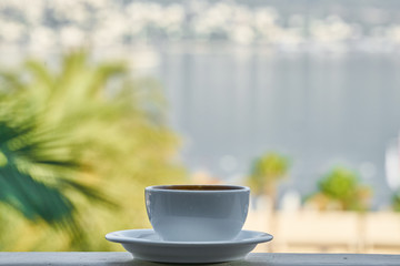 cup of coffee and landscape