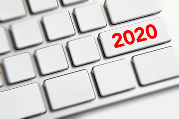 Year 2020 on the keyboard.