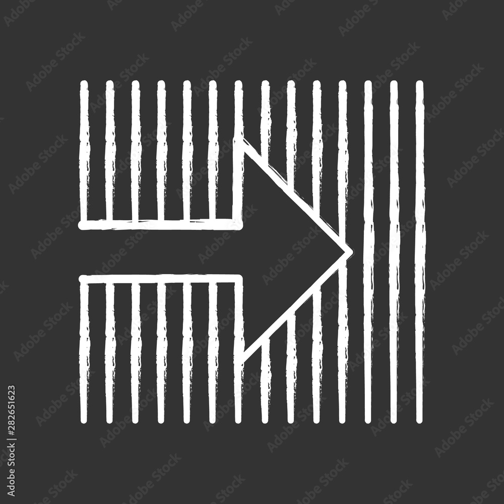 Poster arrow on striped backdrop chalk icon. arrow pointing to right direction. motion. navigation pointer,