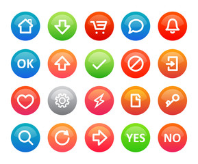A set of colorful vector round icons for a internet shop or mobile app