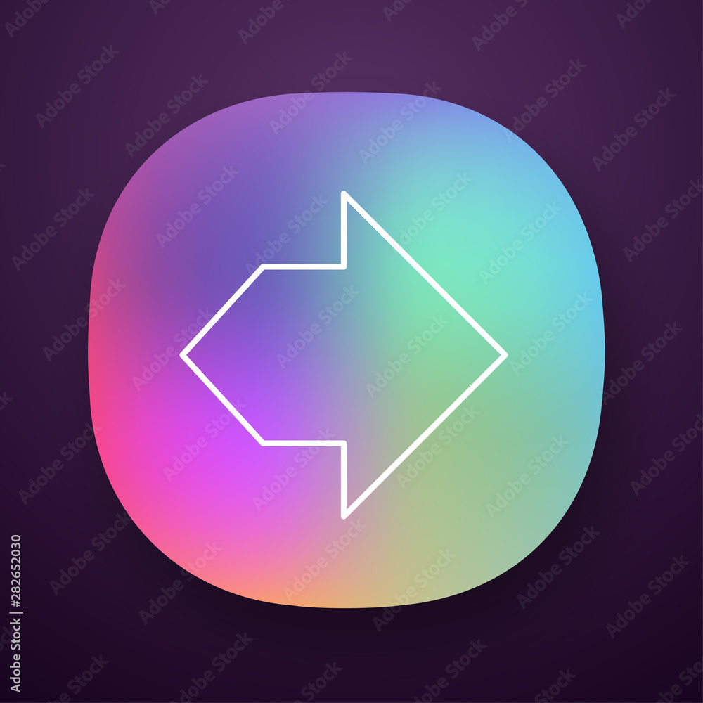 Poster double arrow app icon. two way navigation arrow. pointing cursor. path indicator. left, right arrowh