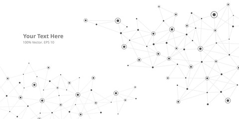 Fototapeta premium Futuristic crypto blockchain illustration. Vector global creative social network. Abstract polygonal background with lines and dots