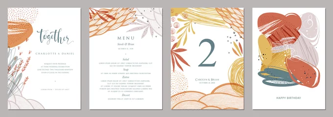 Fotobehang Invitation, menu, table number card design.  © KatyaKatya