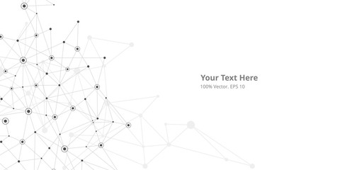 Futuristic crypto blockchain illustration. Vector global creative social network. Abstract polygonal background with lines and dots