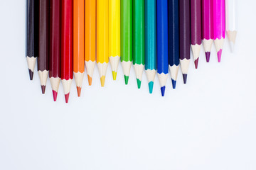 Color pencils isolated on neutral background. Back to school