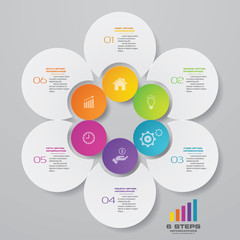6 steps simple&editable process chart infographics element. EPS 10.	