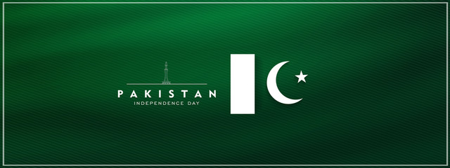14th of august pakistan independence day celebration card, Happy Pakistan's independence day 14th of august 1947. flag of pakistan brush design Vector Illustration
