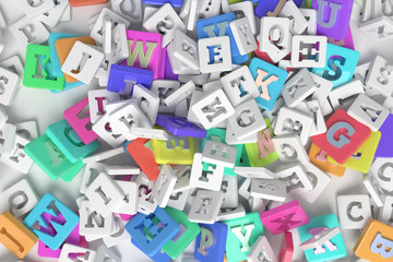 Fototapeta premium Decorative, illustrations, bunch of character sign or symbol, for design texture background. 3D render.