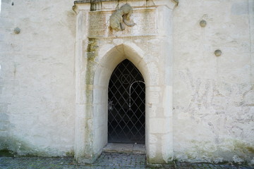Castle gate in an old fortress in a park in Regensburg