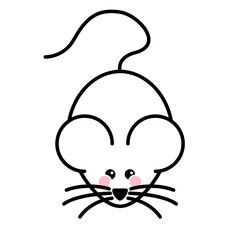 Mouse, rat. 2020 Chinese New year symbol. Happy new year. Cute mouse or rat. Line style. Vector illustration for t-shirt, greeting cards, warping paper