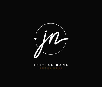 J N JN Beauty vector initial logo, handwriting logo of initial signature, wedding, fashion, jewerly, boutique, floral and botanical with creative template for any company or business.