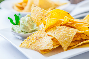 nacho and guacamole sauce