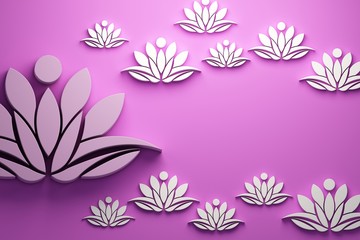 Lotus flower background. 3D Render Illustration