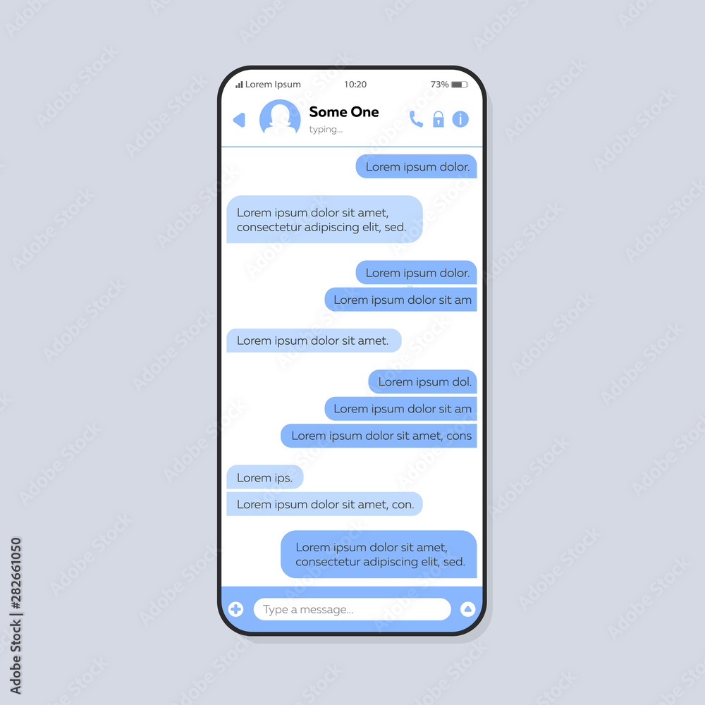 Wall mural chat conversation smartphone interface vector template. mobile app page color design layout. online 